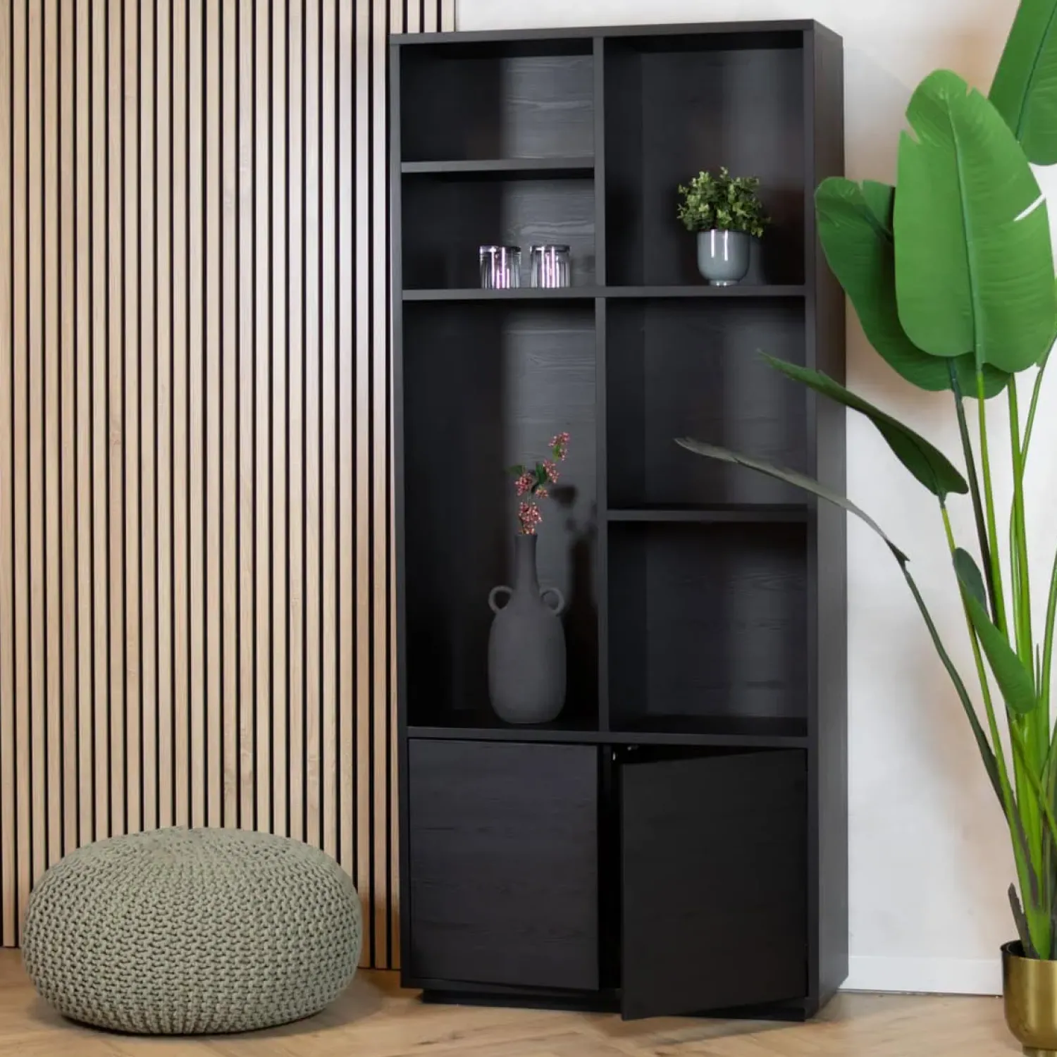 Maison Madera Wandkasten|Vakkenkasten|Watford Large Cinewall 2 deurs 90cm - Modulair