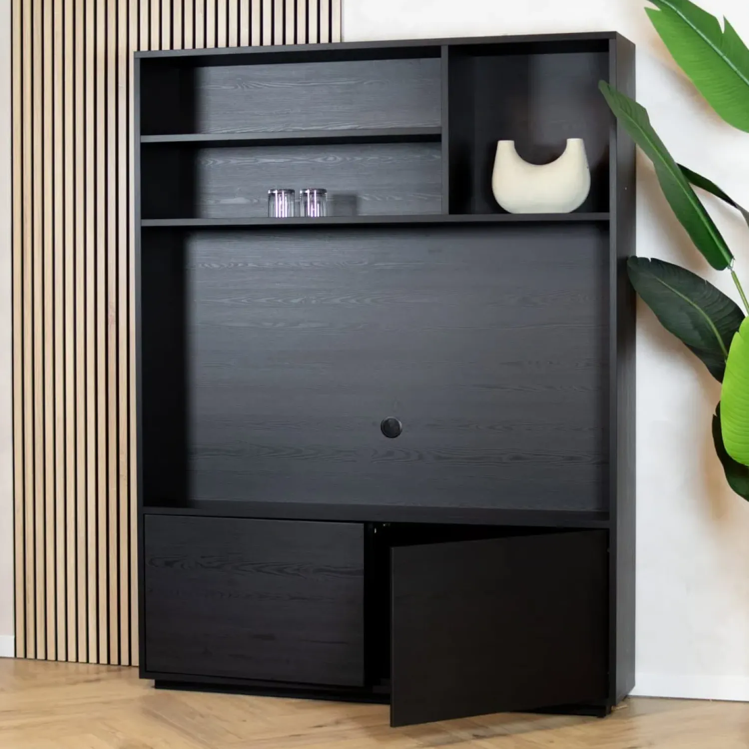Maison Madera Wandkasten|Vakkenkasten|Watford Large Cinewall 2 deurs 154cm - Modulair