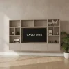 Maison Madera Wandkasten|Vakkenkasten|Watford Medium zwevende Cinewall compleet misty oak