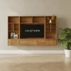 Maison Madera Wandkasten|Vakkenkasten|Watford Medium zwevende Cinewall compleet Mango hout