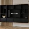 Maison Madera Wandkasten|Vakkenkasten|Watford Medium zwevende Cinewall compleet Zwart