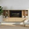 Maison Madera Wandkasten|Vakkenkasten|Watford Small zwevende Cinewall compleet Blond oak