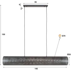 Kalfort Hanglampen|Wayne 7-lichts Hanglamp XL Metaal