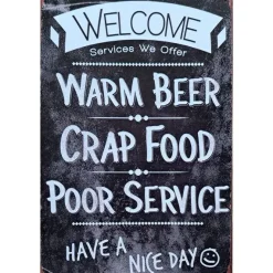 Cavetown Metalen Borden|Welcome Warm Beer - metalen bord