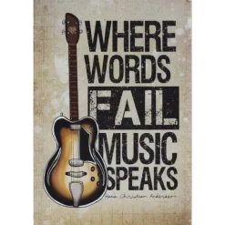 Cavetown Metalen Borden|Where Words fail Music Speaks - metalen bord