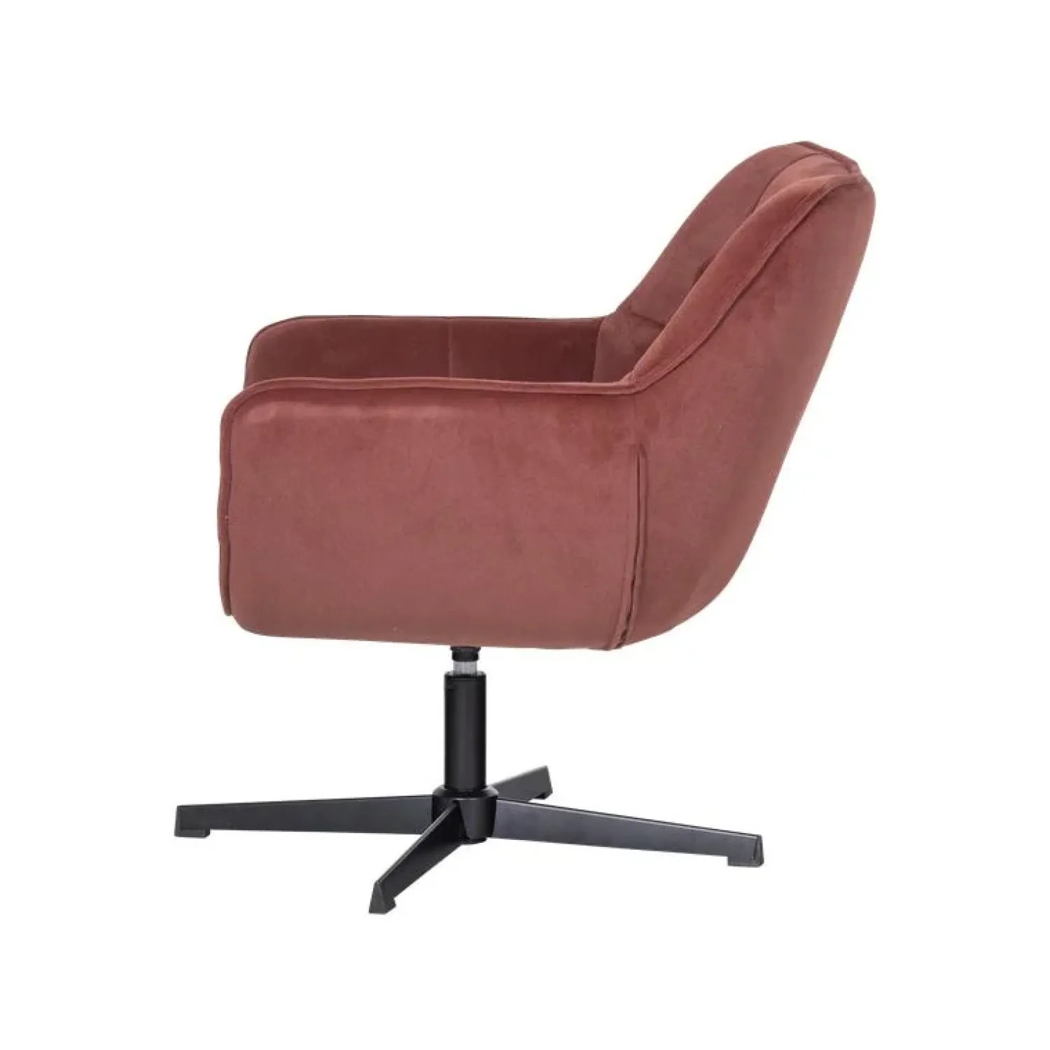 WOOOD Fauteuils|Wibo Draaifauteuil velvet Bruinrood