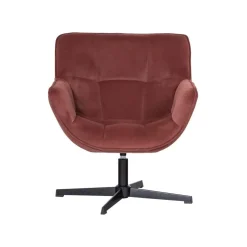 WOOOD Fauteuils|Wibo Draaifauteuil velvet Bruinrood