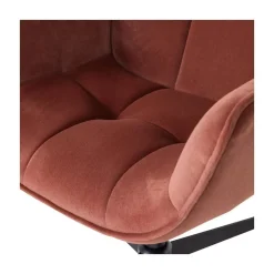 WOOOD Fauteuils|Wibo Draaifauteuil velvet Bruinrood