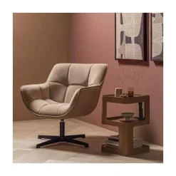 WOOOD Fauteuils|Wibo Draaifauteuil velvet Zand