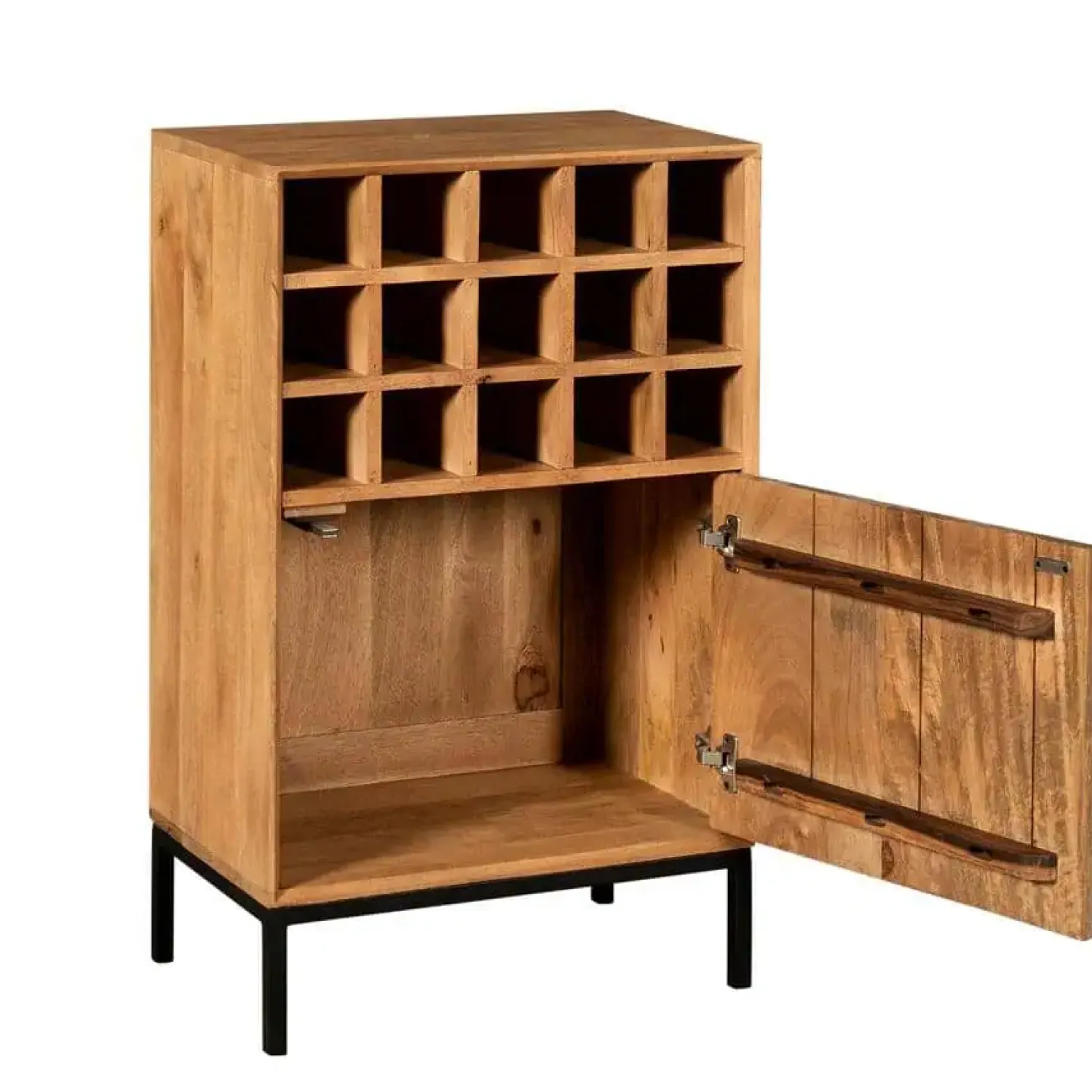 Furndea Wijnkasten|Industriele Kasten|Wijnkast Martin Naturel 55cm