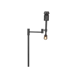 Steinmex Vloerlampen|Wilco 2-lichts Vloerlamp Zwart met Grijs Linnen kap
