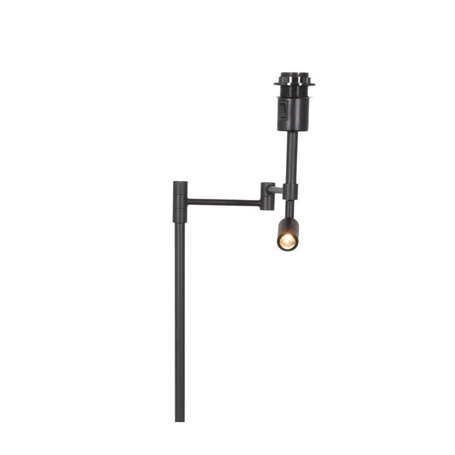 Steinmex Vloerlampen|Wilco 2-lichts Vloerlamp Zwart met Grijs Linnen kap
