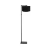 Steinmex Vloerlampen|Wilco 1-lichts Vloerlamp Zwart met Zwart Linnen kap