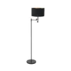 Steinmex Vloerlampen|Wilco 2-lichts Vloerlamp Zwart met Zwart Linnen kap