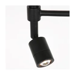 Steinmex Vloerlampen|Wilco 2-lichts Vloerlamp Zwart met Zwart Linnen kap