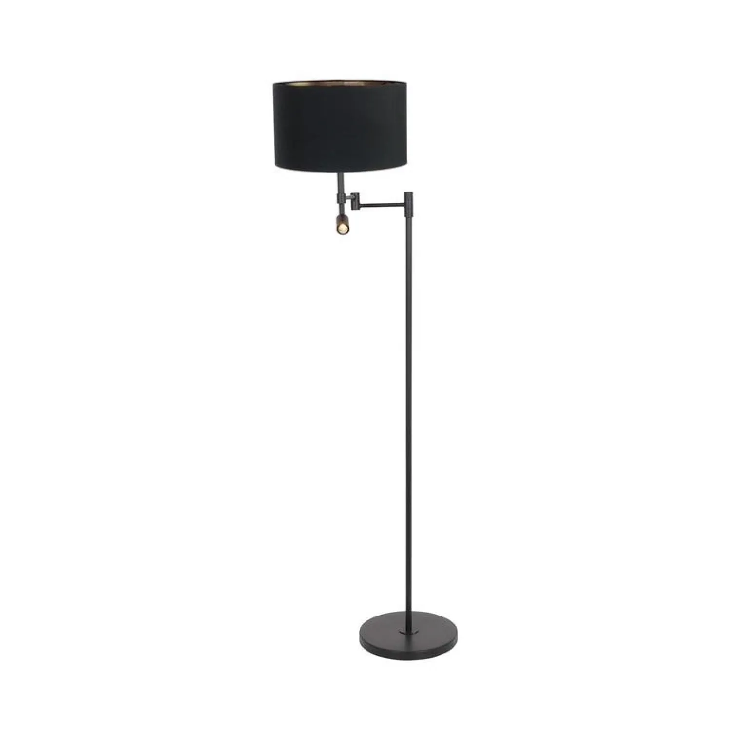 Steinmex Vloerlampen|Wilco 2-lichts Vloerlamp Zwart met Zwart Linnen kap