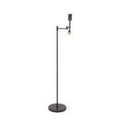Steinmex Vloerlampen|Wilco 2-lichts Vloerlamp Zwart met Zwart Linnen kap