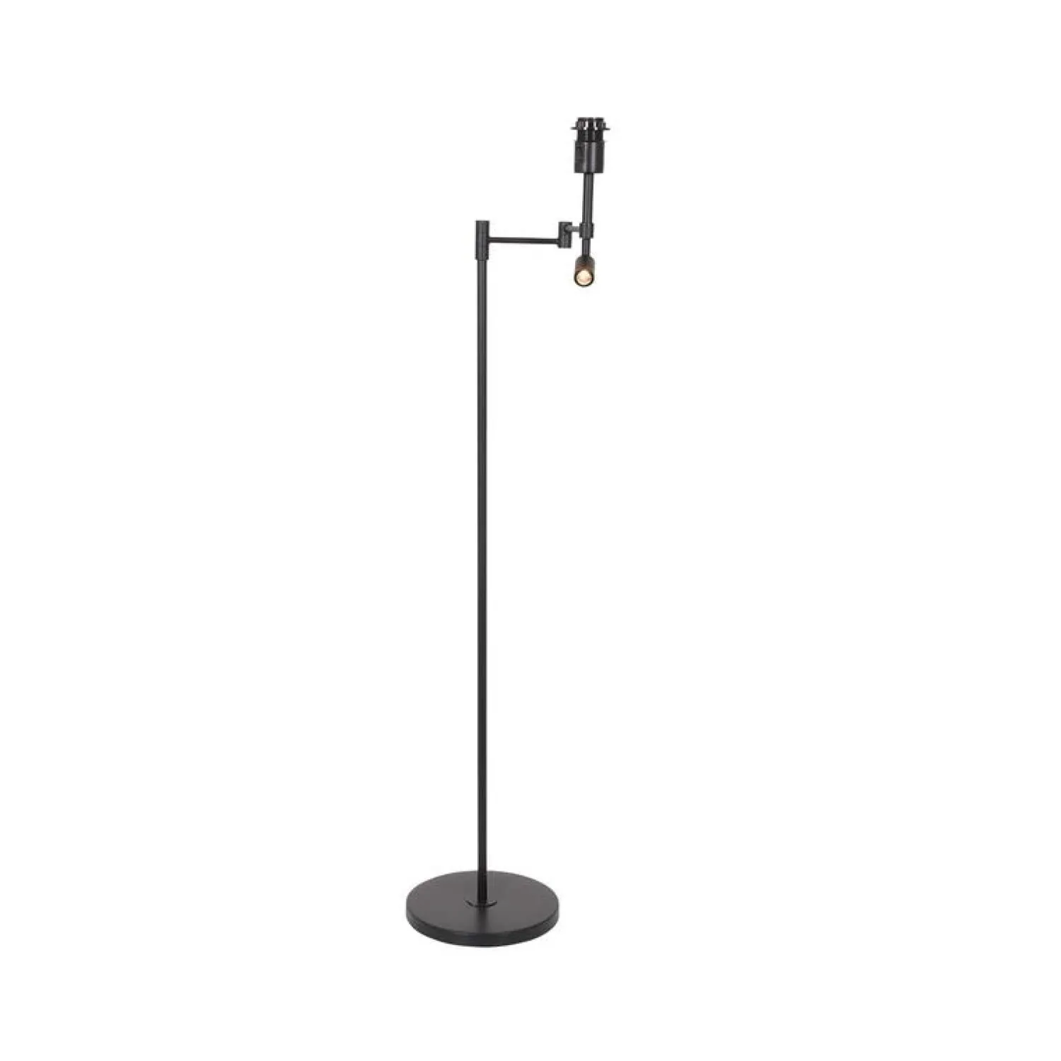 Steinmex Vloerlampen|Wilco 2-lichts Vloerlamp Zwart met Zwart Linnen kap
