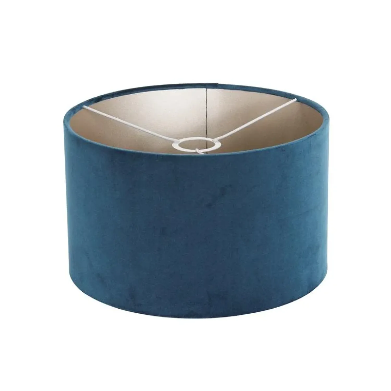 Steinmex Vloerlampen|Wilco 1-lichts Vloerlamp Zwart met Blauw Velvet kap