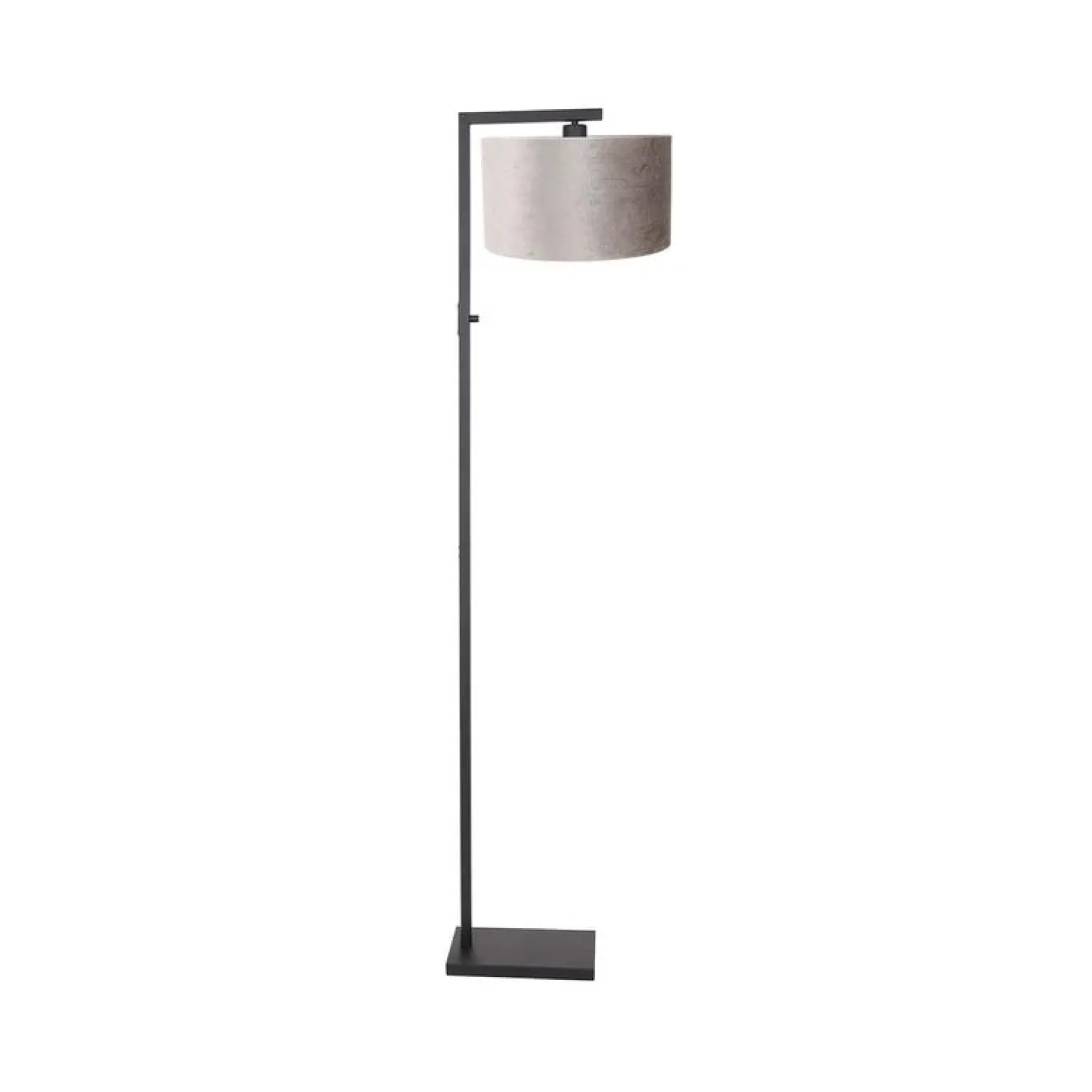 Steinmex Vloerlampen|Wilco 1-lichts Vloerlamp Zwart met Zilver Velvet kap