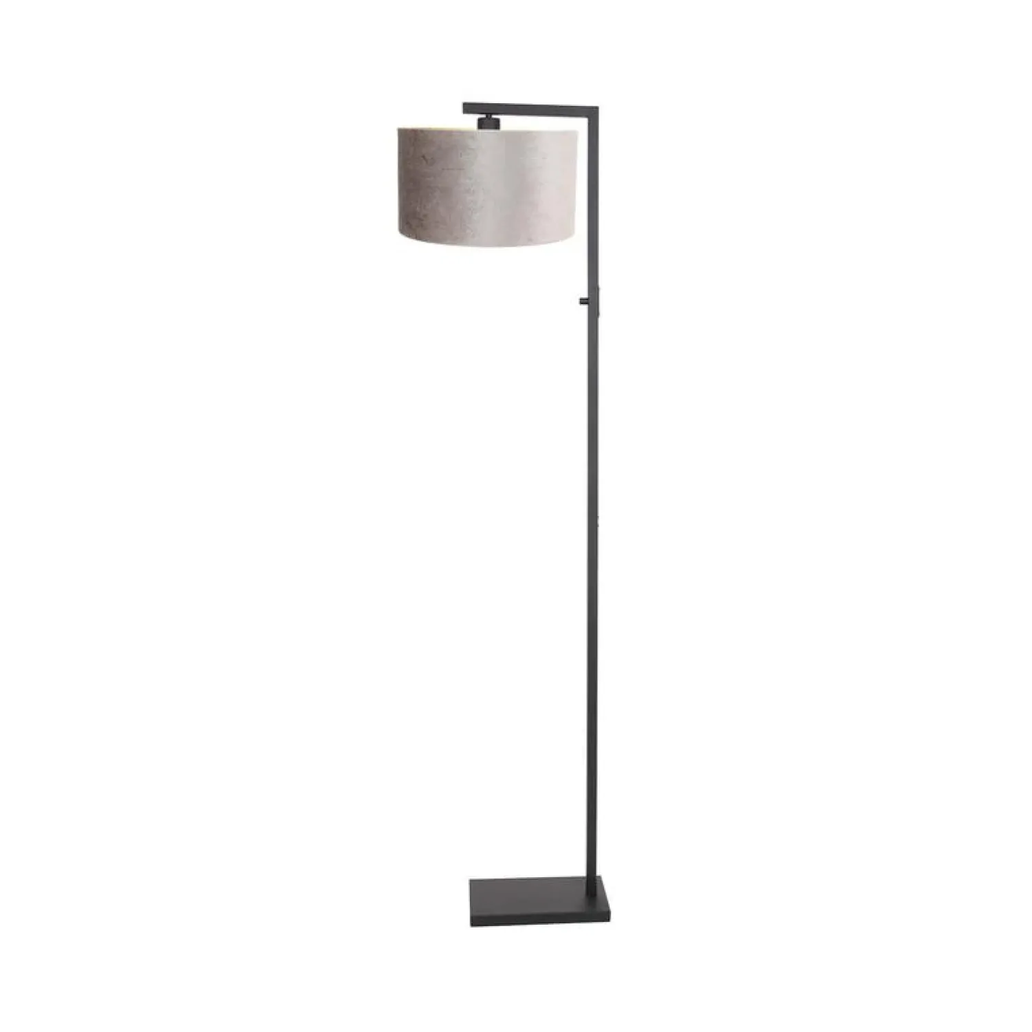 Steinmex Vloerlampen|Wilco 1-lichts Vloerlamp Zwart met Zilver Velvet kap
