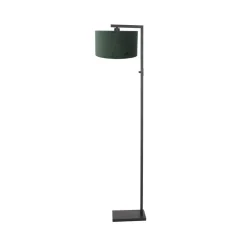Steinmex Vloerlampen|Wilco 1-lichts Vloerlamp Zwart met Groen Velvet kap