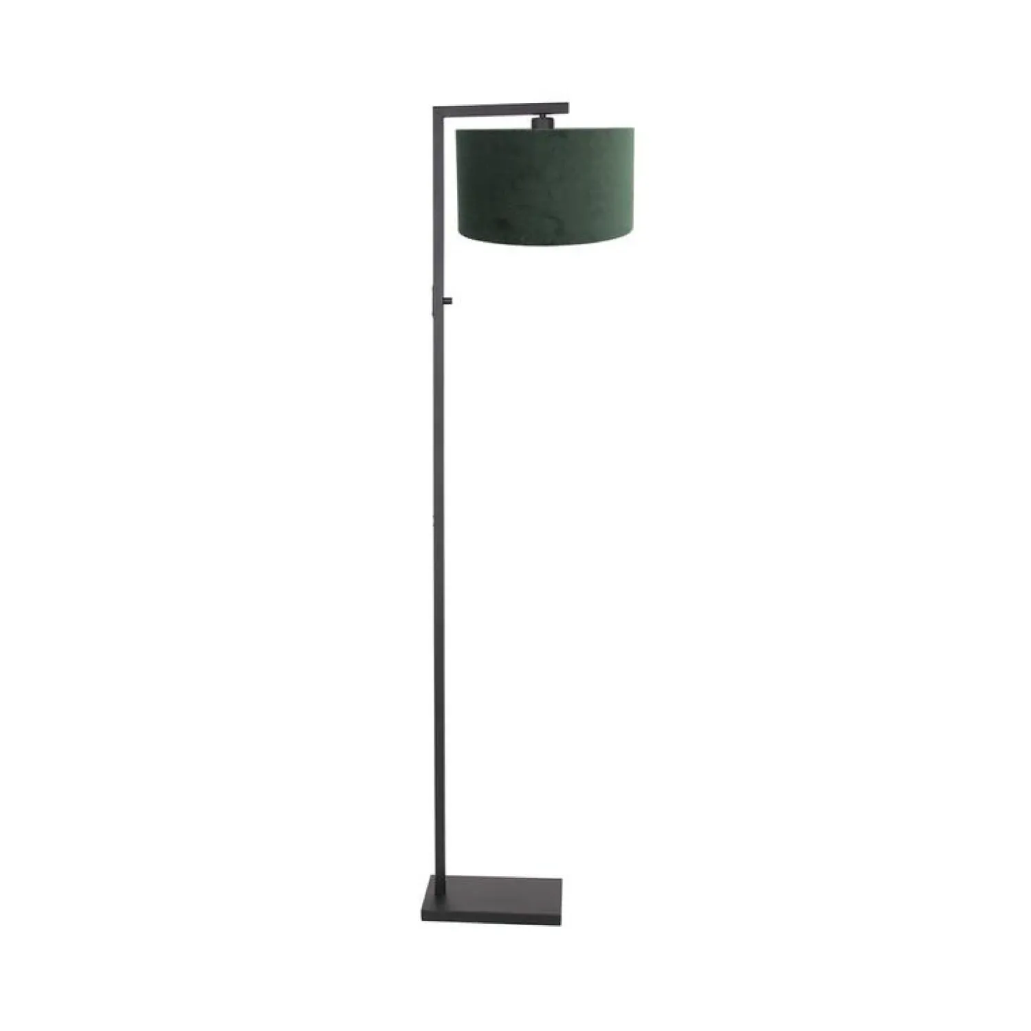 Steinmex Vloerlampen|Wilco 1-lichts Vloerlamp Zwart met Groen Velvet kap