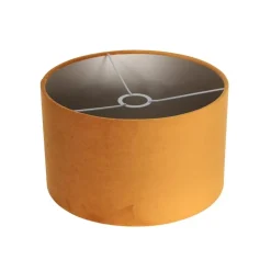 Steinmex Vloerlampen|Wilco 1-lichts Vloerlamp Zwart met Goud Velvet kap