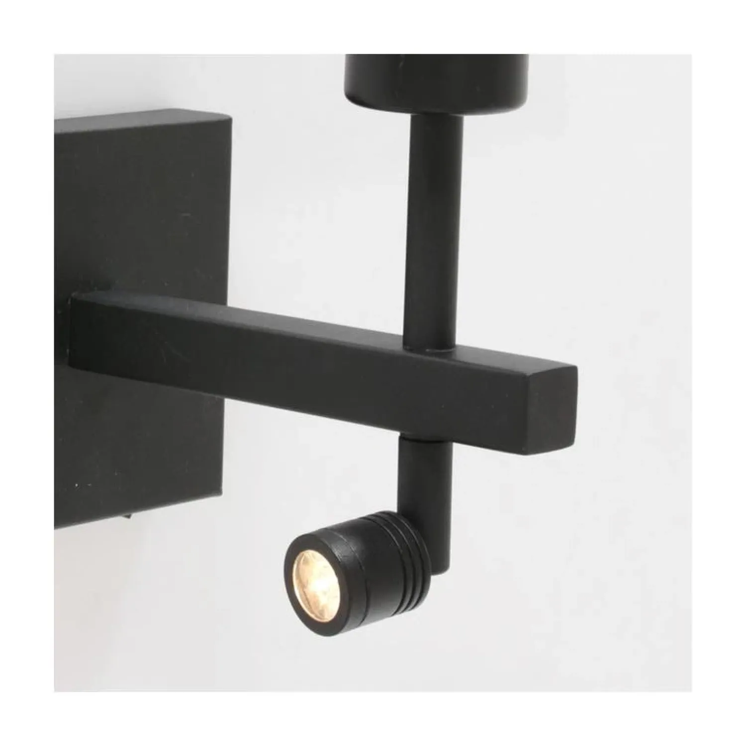 Steinmex Wandlampen|Wilco 2-lichts Wandlamp Zwart met Zilver Velvet kap