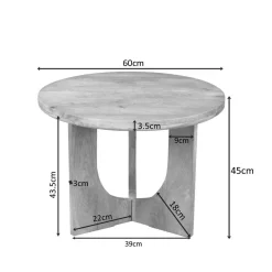 Furndea Salontafels|William Salontafel rond Naturel Mangohout 60cm