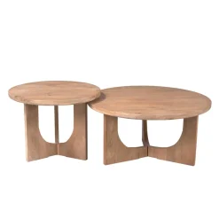 Furndea Salontafels|William Salontafel rond Naturel Mangohout 80cm
