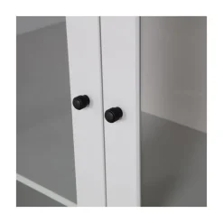 WOOOD Vitrinekasten|Industriele Kasten|Xam Vitrinekast Grenen Wolkengrijs 100cm