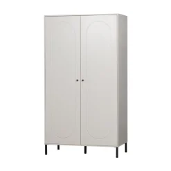 WOOOD Industriele Kasten|Kledingkasten|Xina Kledingkast Grenen Wolkengrijs 110cm