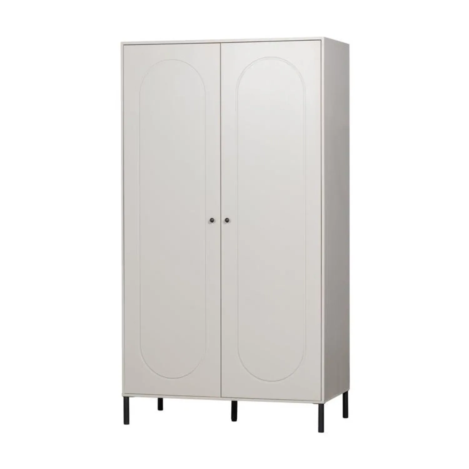 WOOOD Industriele Kasten|Kledingkasten|Xina Kledingkast Grenen Wolkengrijs 110cm