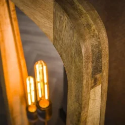 Kalfort Vloerlampen|Yamis 3-lichts Vloerlamp Mangohout