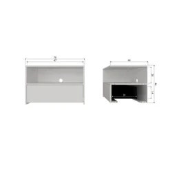 WOOOD Industriele Kasten|Tv Meubels|Yissa Tv meubel Grenen Wolkengrijs 70cm