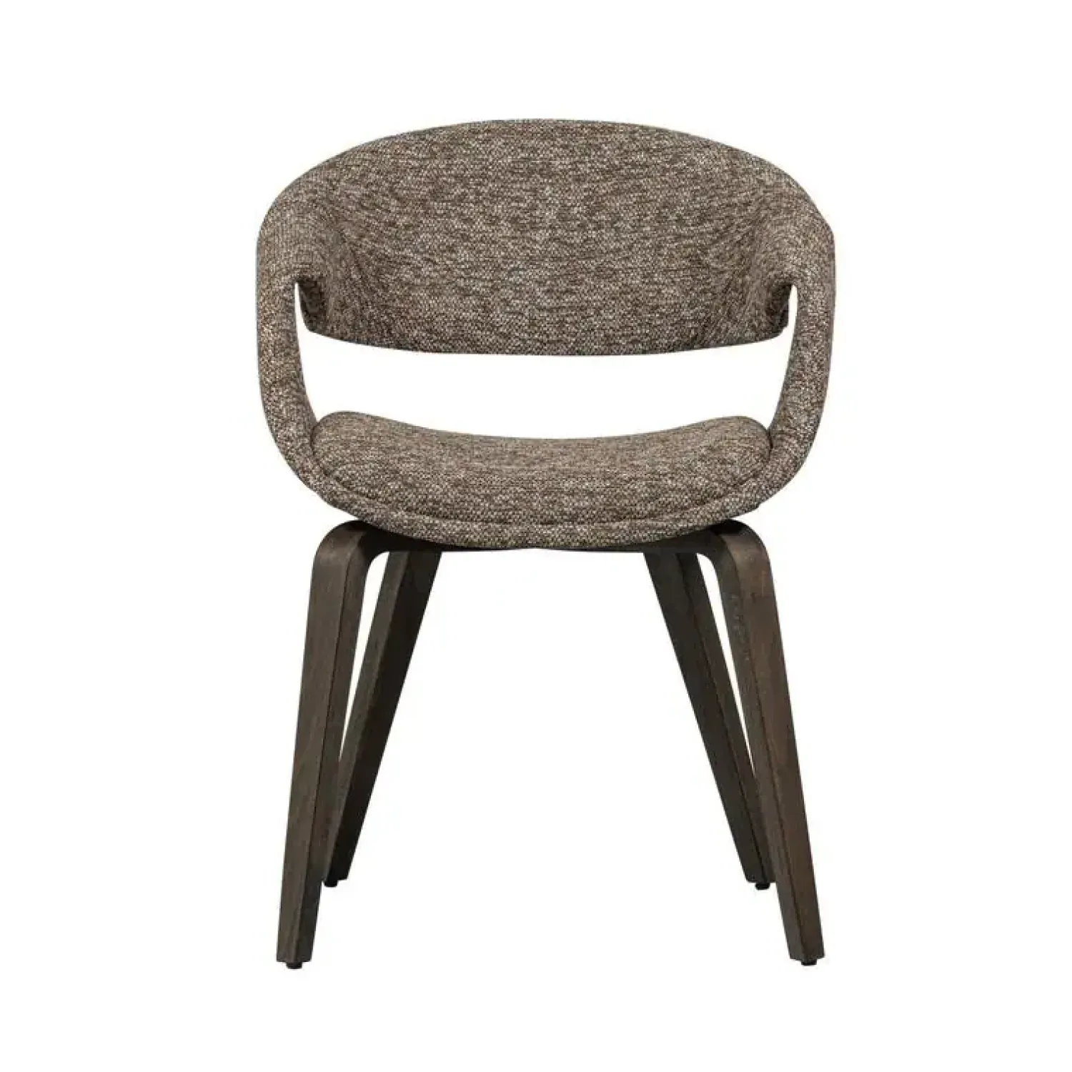 WOOOD Eetkamerstoelen|Yossi Eetkamerstoel bruin met houten poot donkerbruin