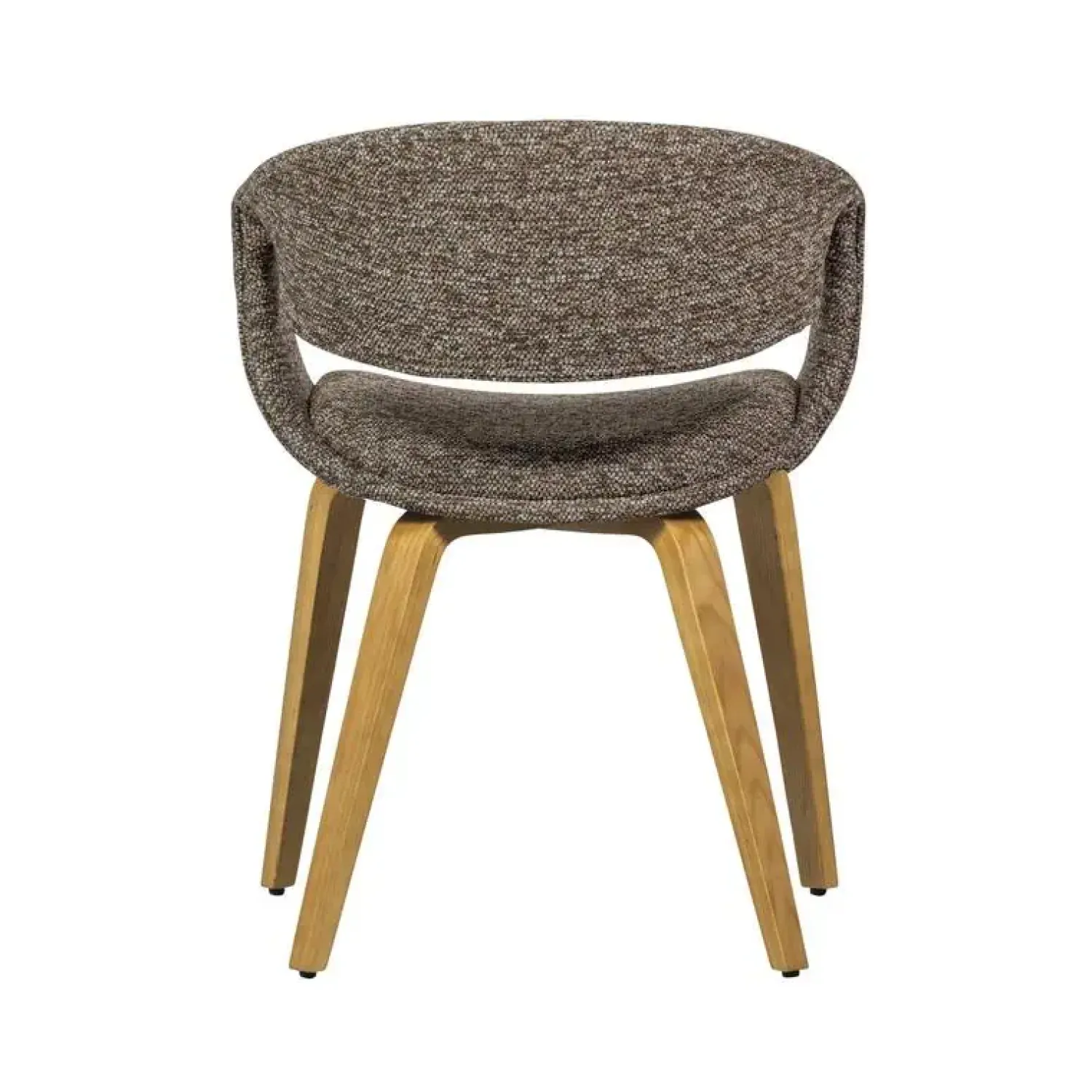 WOOOD Eetkamerstoelen|Yossi Eetkamerstoel bruin met houten poot naturel