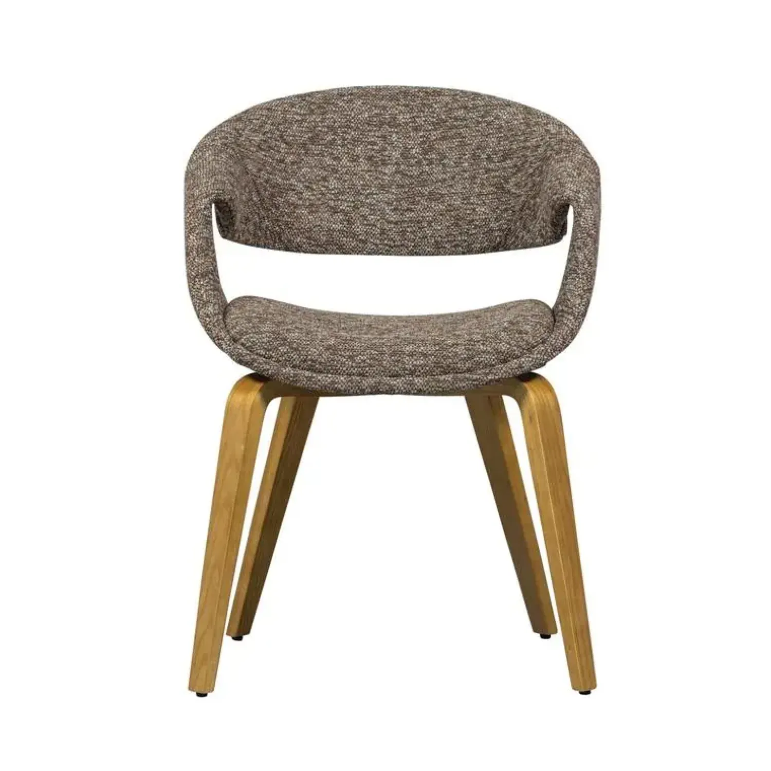 WOOOD Eetkamerstoelen|Yossi Eetkamerstoel bruin met houten poot naturel