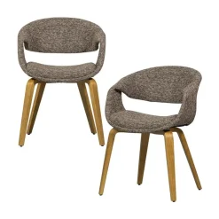 WOOOD Eetkamerstoelen|Yossi Eetkamerstoel bruin met houten poot naturel