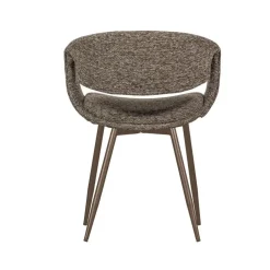 WOOOD Eetkamerstoelen|Yossi Eetkamerstoel bruin met metalen poot koper