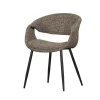 WOOOD Eetkamerstoelen|Yossi Eetkamerstoel bruin met metalen poot zwart