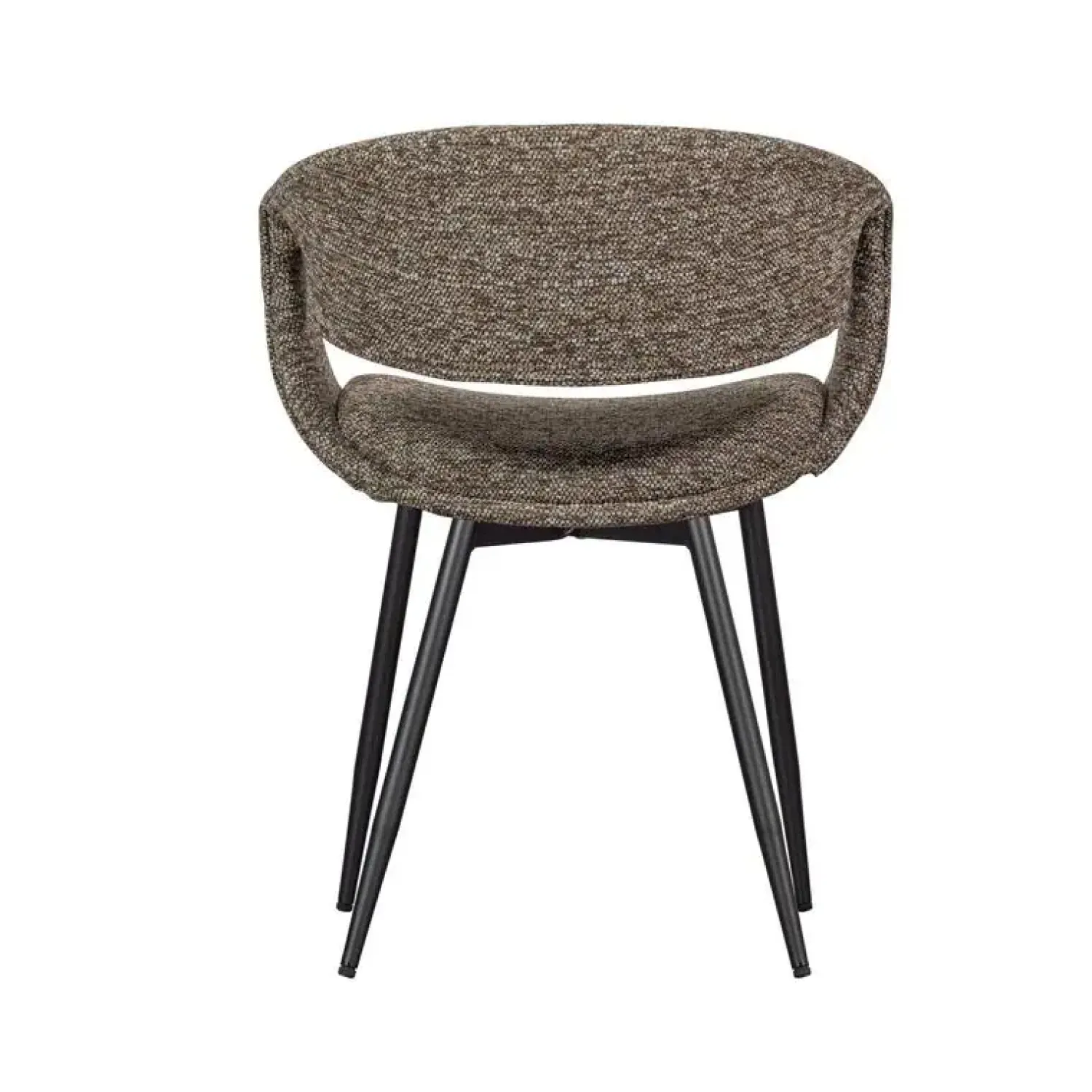WOOOD Eetkamerstoelen|Yossi Eetkamerstoel bruin met metalen poot zwart