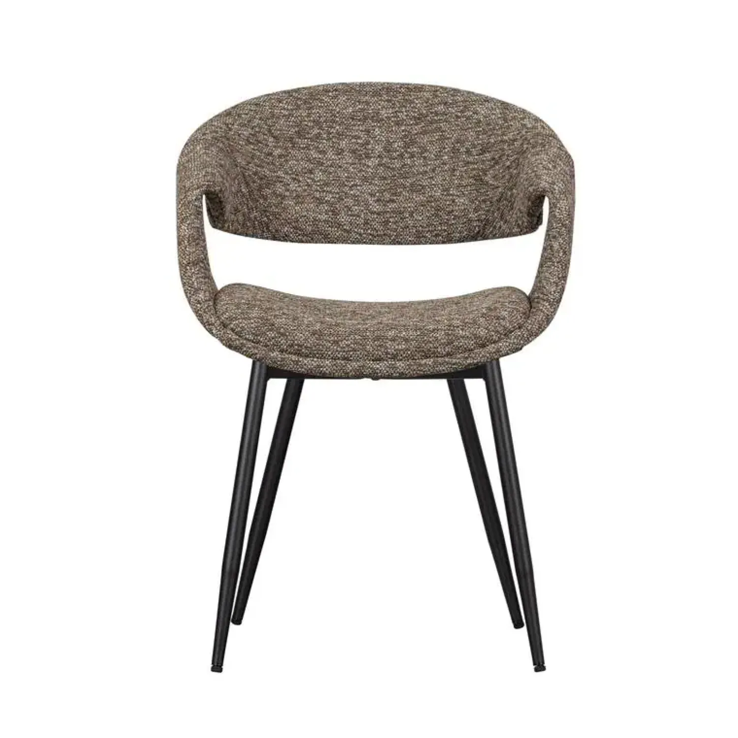 WOOOD Eetkamerstoelen|Yossi Eetkamerstoel bruin met metalen poot zwart