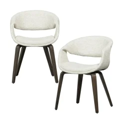 WOOOD Eetkamerstoelen|Yossi Eetkamerstoel naturel met houten poot donkerbruin
