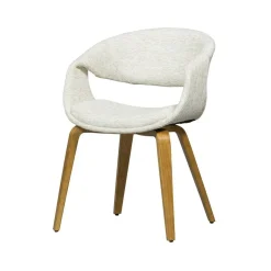 WOOOD Eetkamerstoelen|Yossi Eetkamerstoel naturel met houten poot naturel
