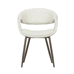 WOOOD Eetkamerstoelen|Yossi Eetkamerstoel naturel met metalen poot koper