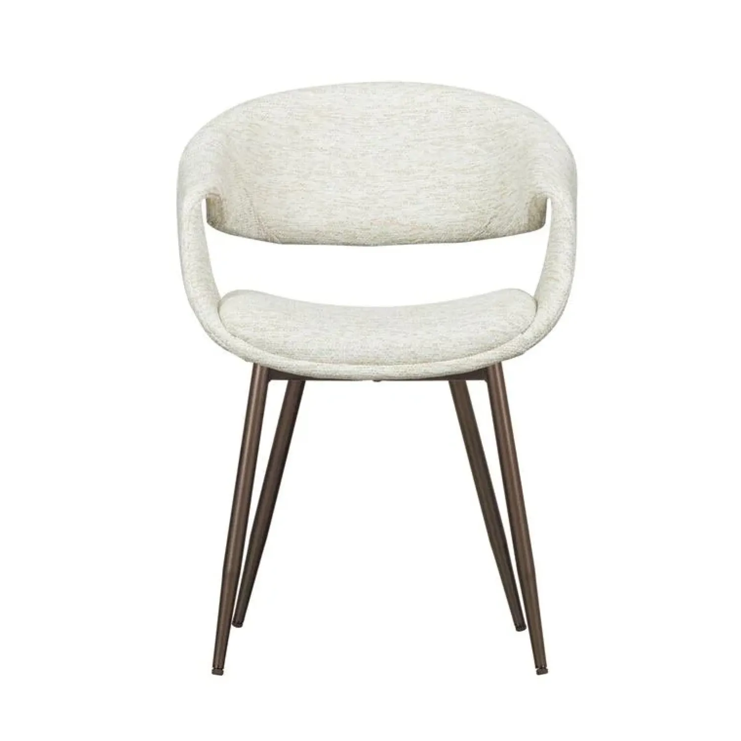 WOOOD Eetkamerstoelen|Yossi Eetkamerstoel naturel met metalen poot koper