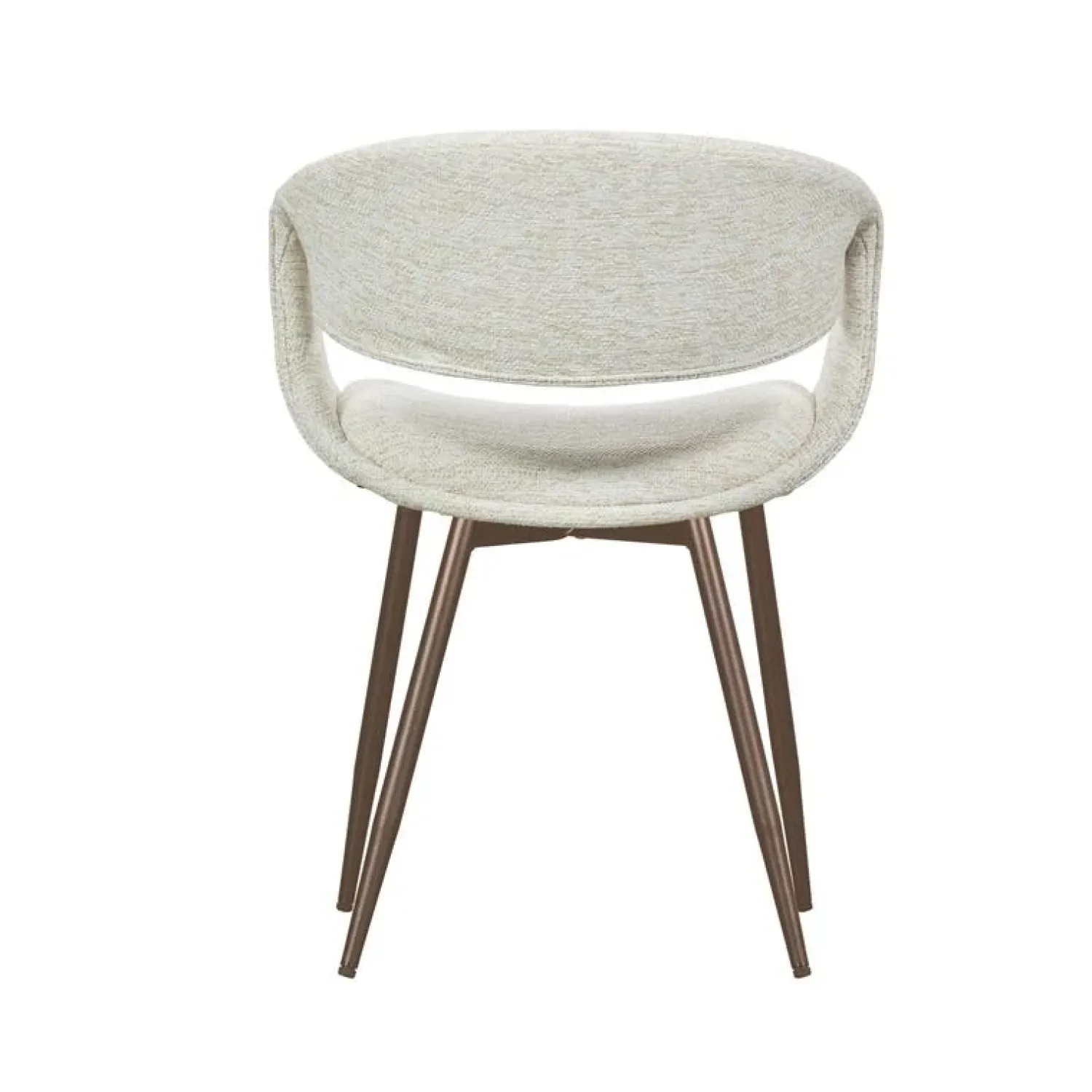 WOOOD Eetkamerstoelen|Yossi Eetkamerstoel naturel met metalen poot koper