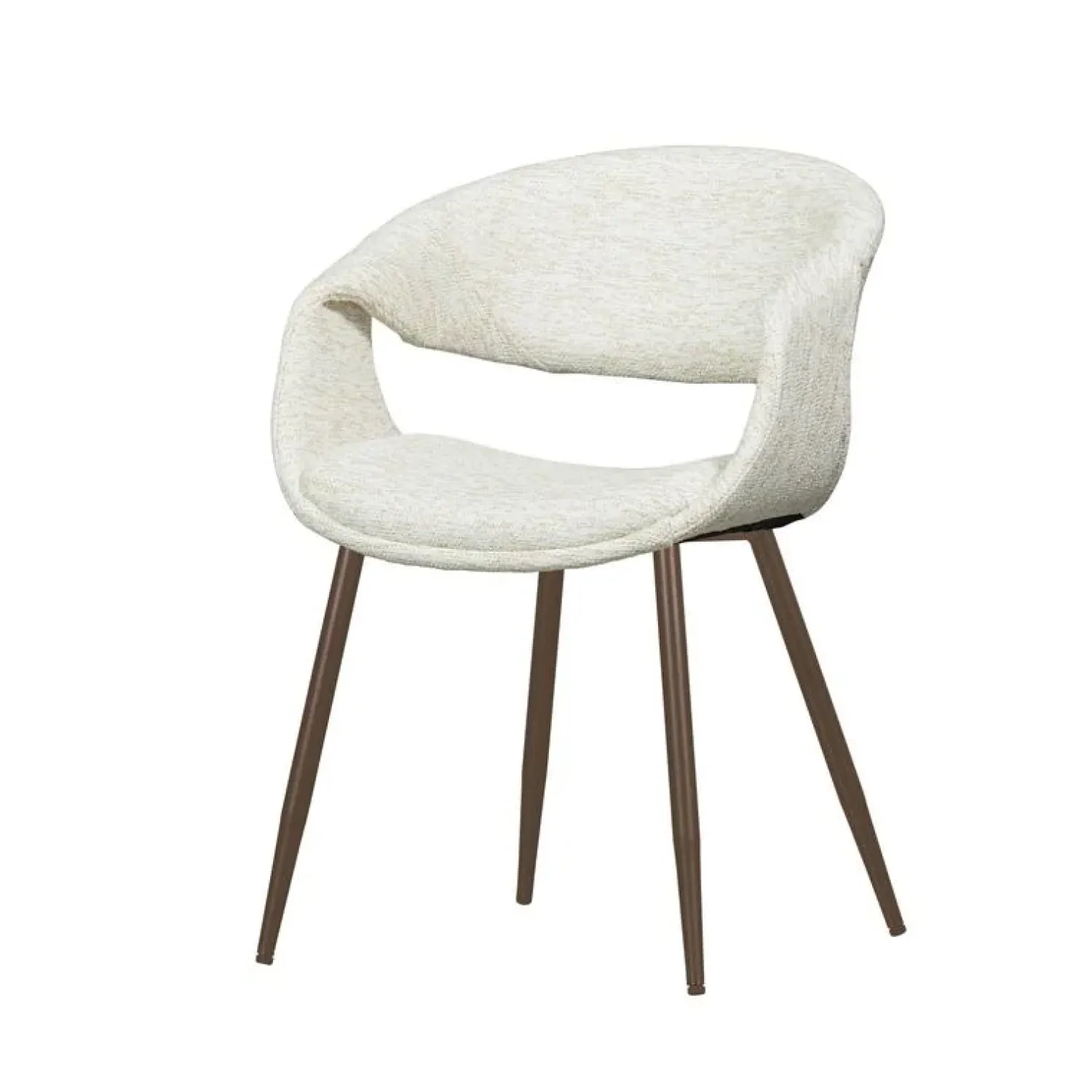 WOOOD Eetkamerstoelen|Yossi Eetkamerstoel naturel met metalen poot koper